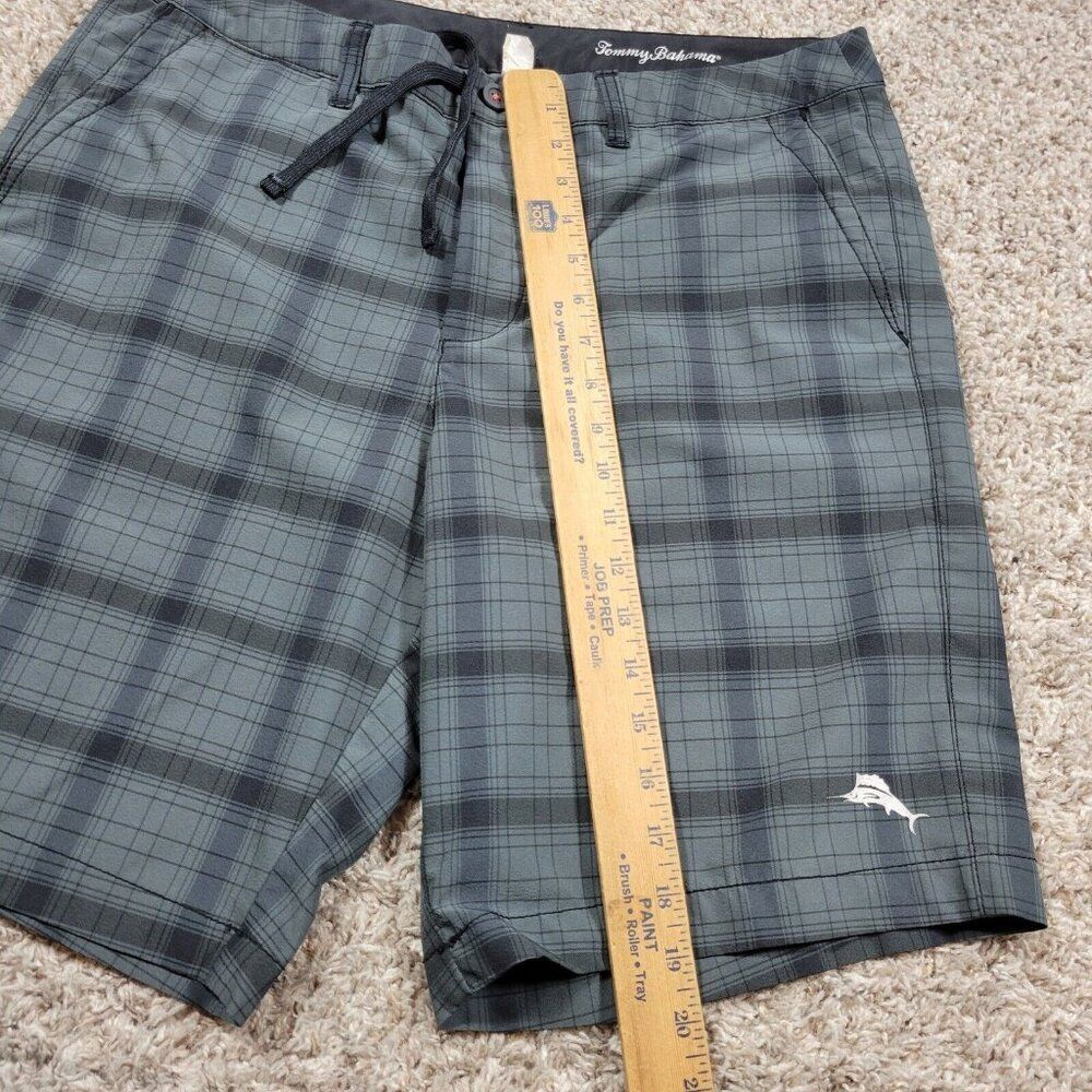 Tommy Bahama Board Shorts Mens 34 Gray Black Plaid Beach Walking - Picture 4 of 8